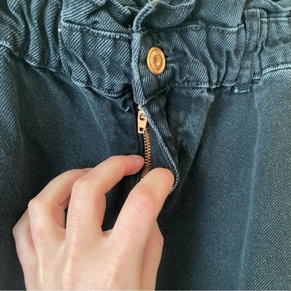 Zara Black Grey Paper bag Jeans - Picture 6 of 9